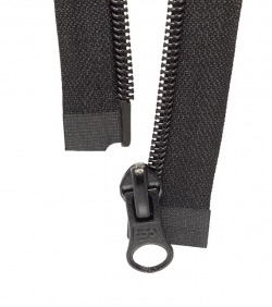 Fermeture éclair® séparable • Noir • Maille spiralée 6mm