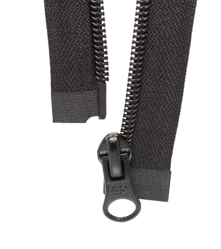 Separable zipper • Black • Spiral zip 6mm