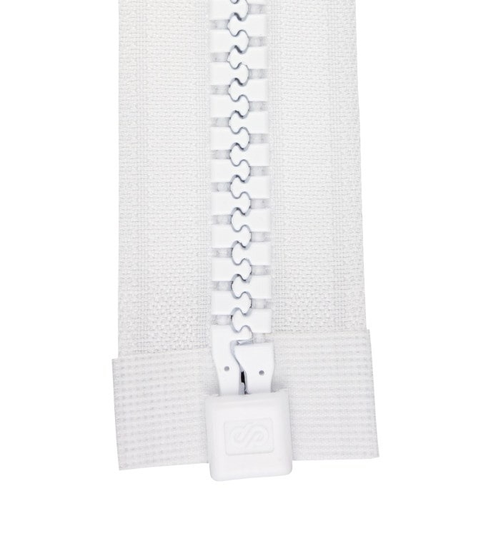 Separable zipper • White • Long length Plastic slider